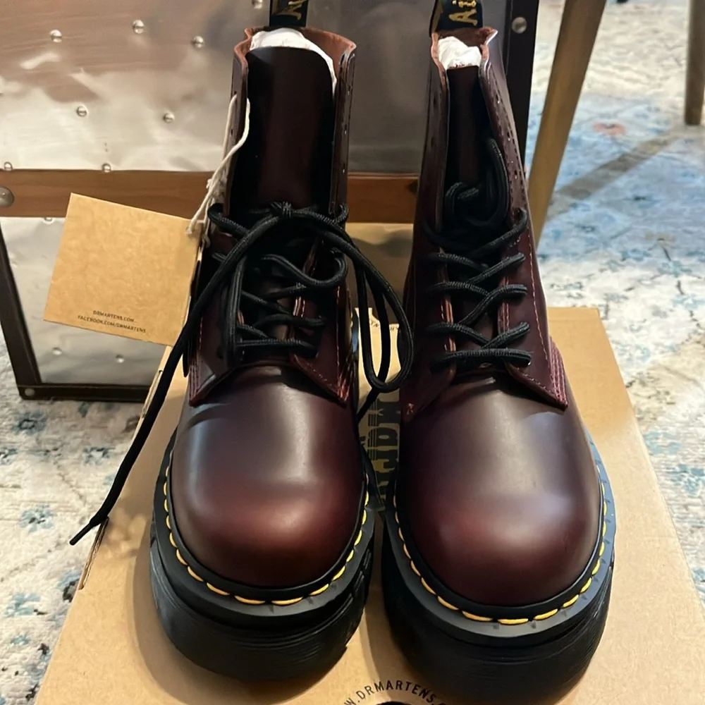 NWT Dr. Martens Audrick Brando Platform Leather Boots UK 4/US 6 - Picture 7 of 17